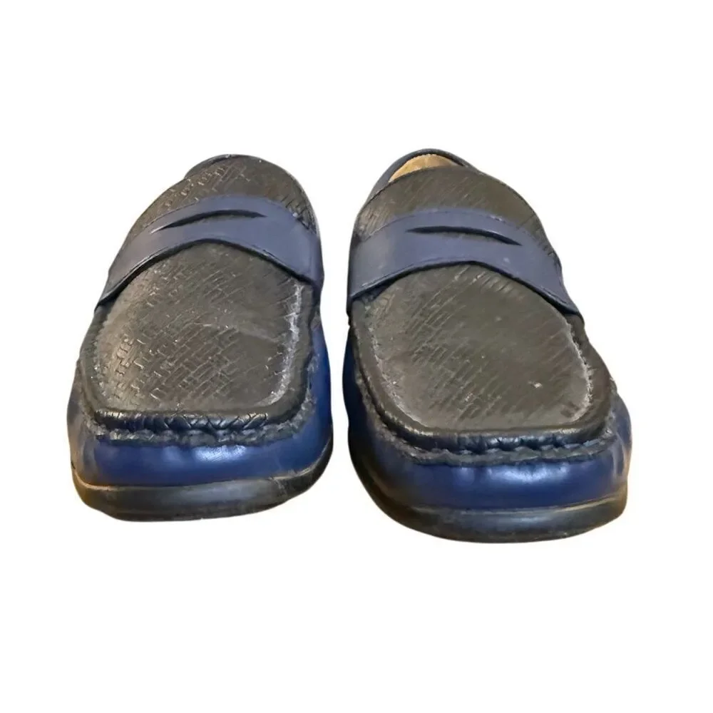 Andrew Fezza Slip-On Loafer Driver Shoes Navy/Black Sz. 9.5 Dress Preppy